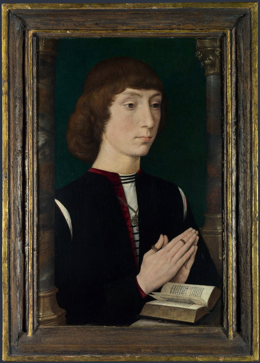 Fiatal férfi az imában alkotó: Hans Memling