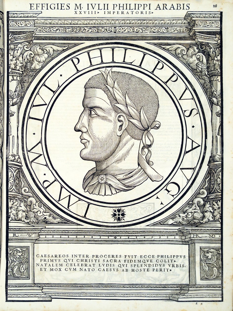 Julius Philippus, illusztráció a keleti és nyugati római császároktól alkotó: Hans Rudolf Manuel Deutsch