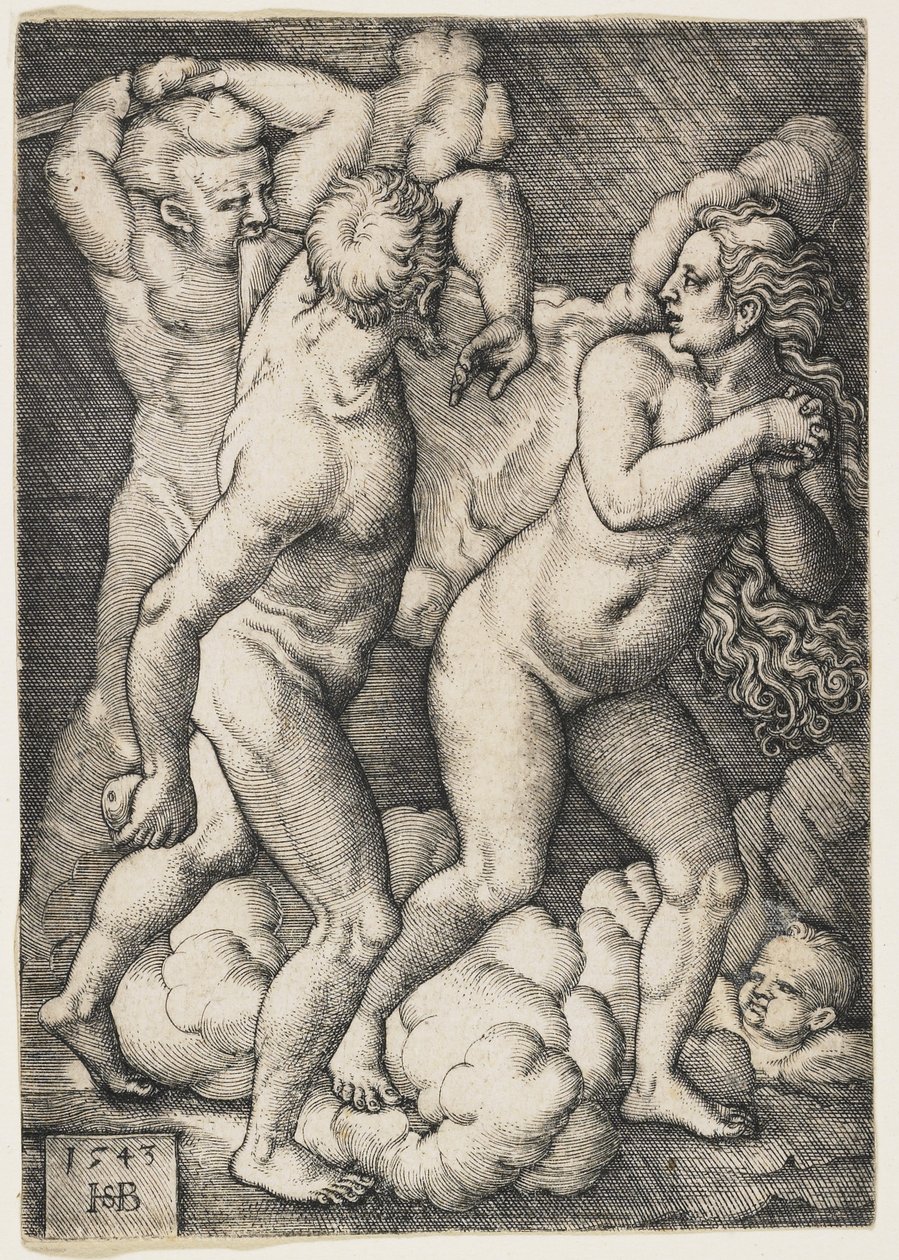 A kiűzetés a paradicsomból, 1543 alkotó: Hans Sebald Beham