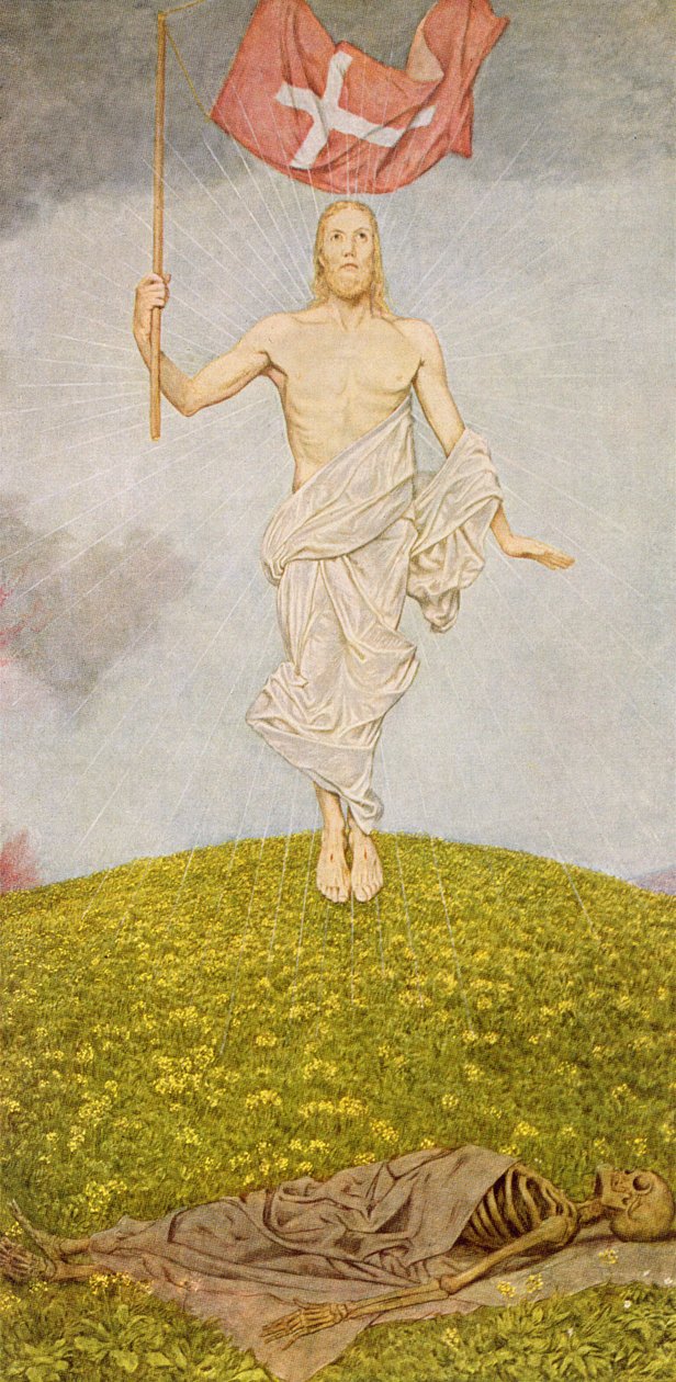 Krisztus feltámadása, illusztráció a „Festkalender”-ből, Lipcsében, 1910 körül alkotó: Hans Thoma
