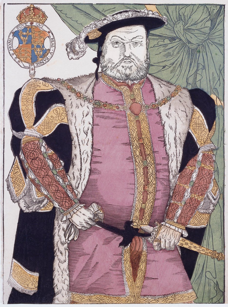 Henrik angol király (metszet) alkotó: Hans (after) Holbein