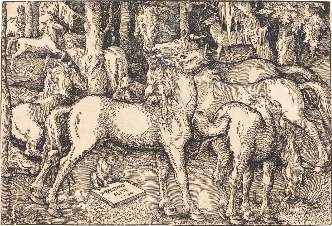 Hét ló csoportja alkotó: Hans Baldung Grien