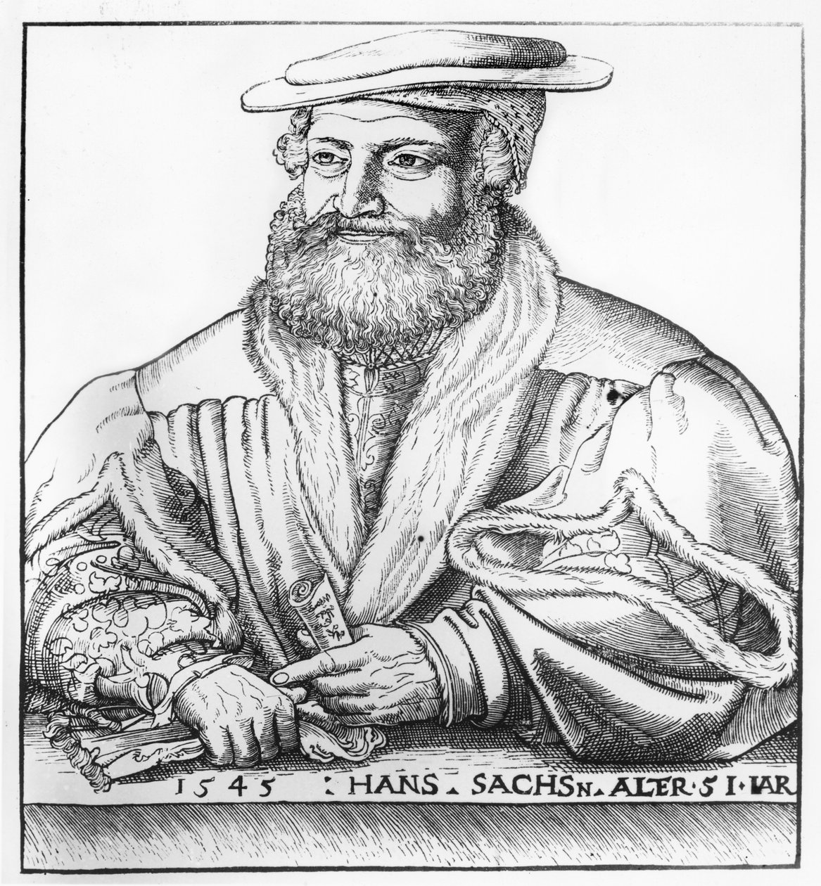 Hans Sachs portréja, 1545 alkotó: Hans Brosamer