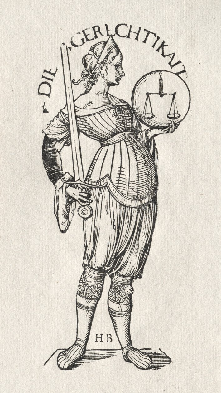 A hét erény: Igazságosság. alkotó: Hans Burgkmair