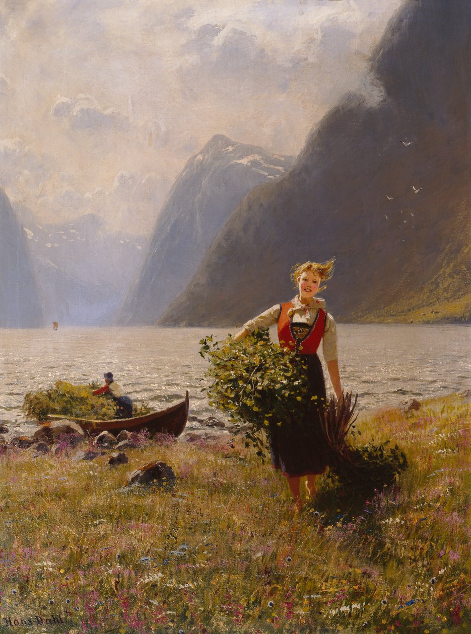 Tejészlány és levélsármány alkotó: Hans Dahl