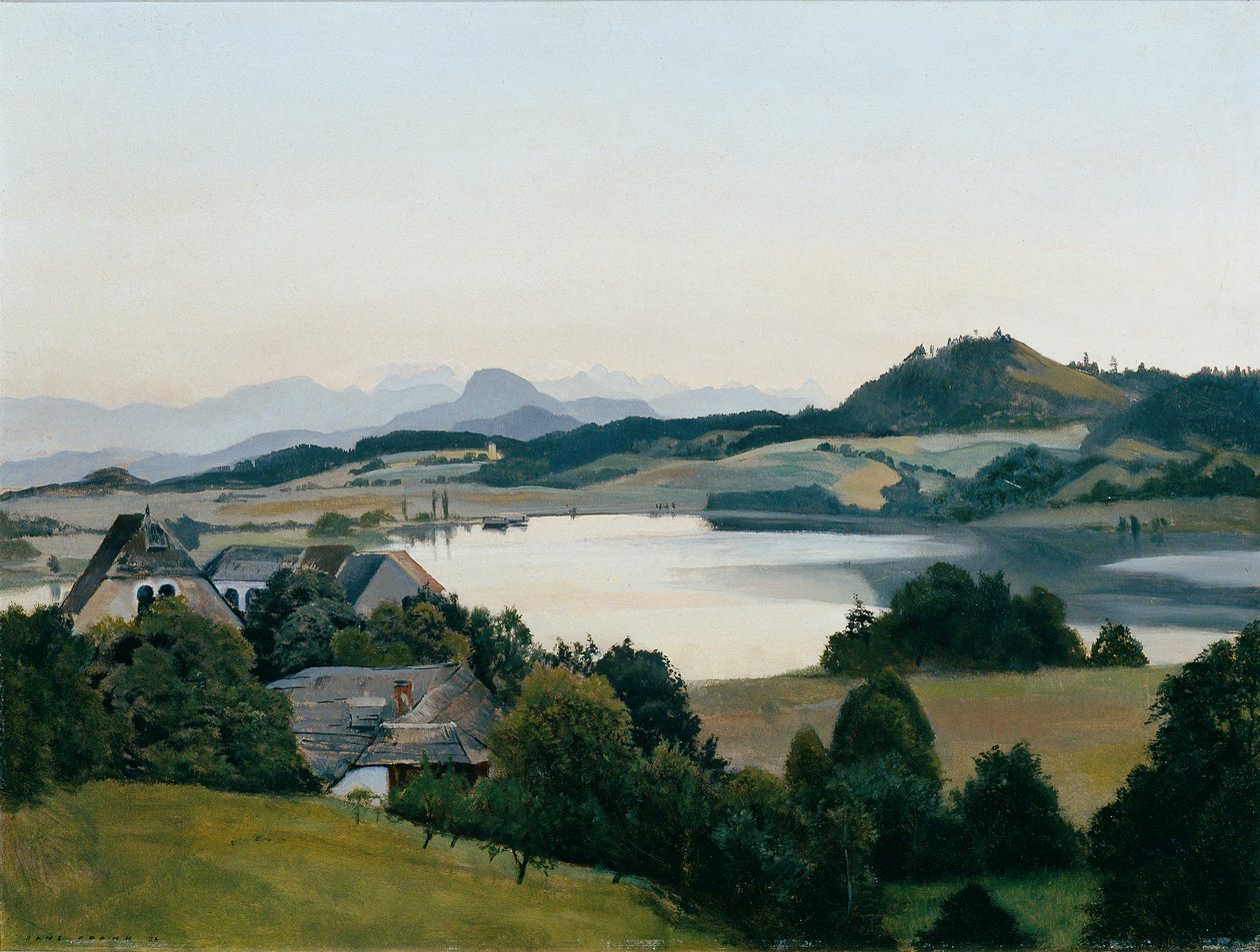 Karintiai táj (Kraiger-tó Ulrichsberggel) alkotó: Hans Frank