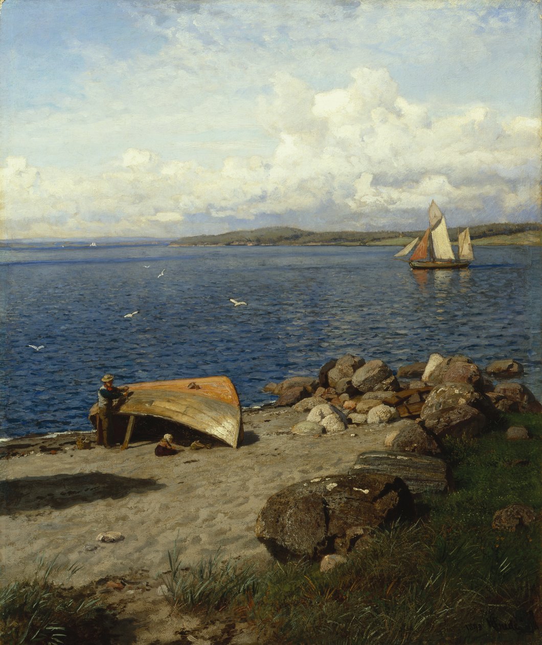 Norvég tengerparti táj alkotó: Hans Gude