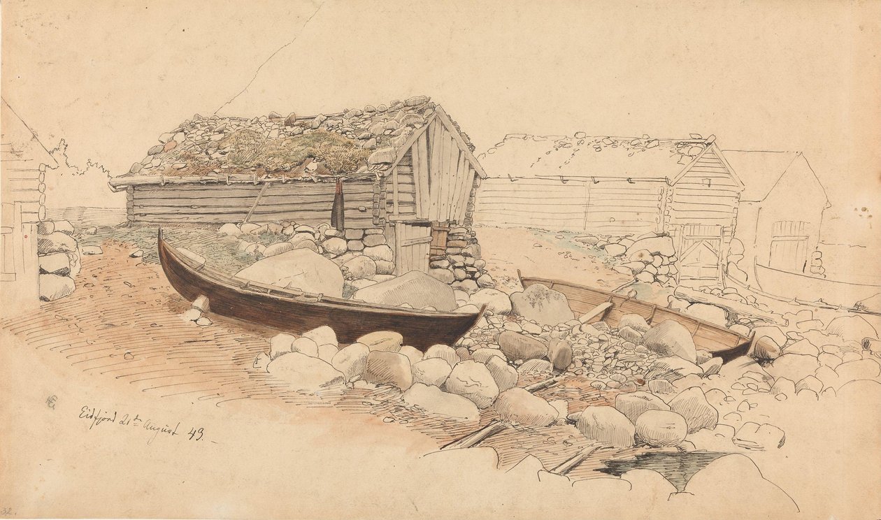 Kilátás az Eidfjordra alkotó: Hans Gude