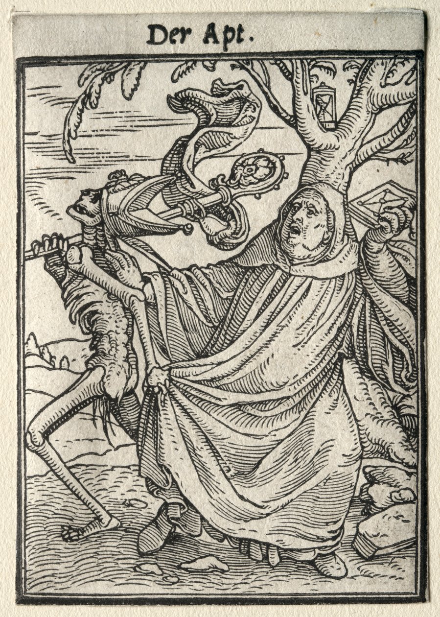 Haláltánc: Az apát. alkotó: Hans Holbein