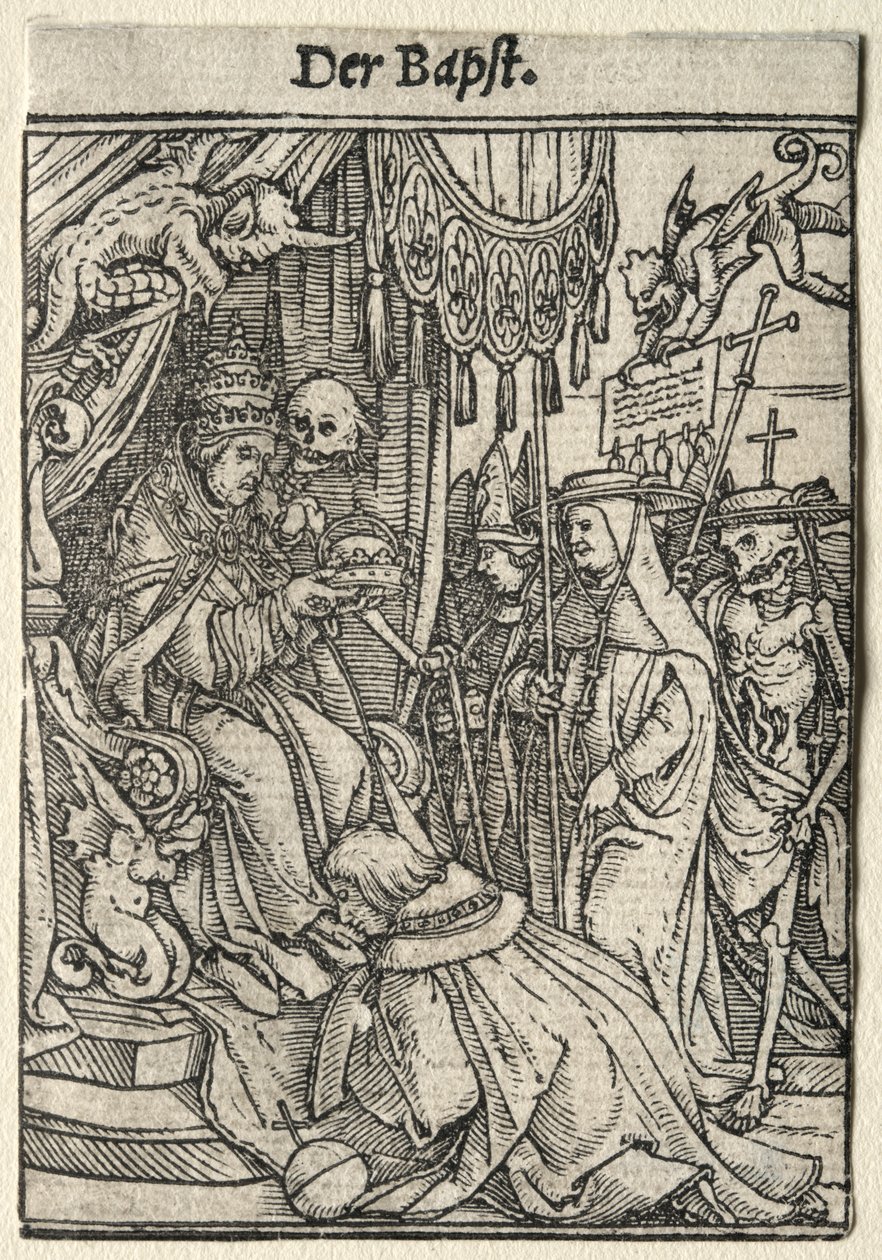 Haláltánc: A pápa. alkotó: Hans Holbein
