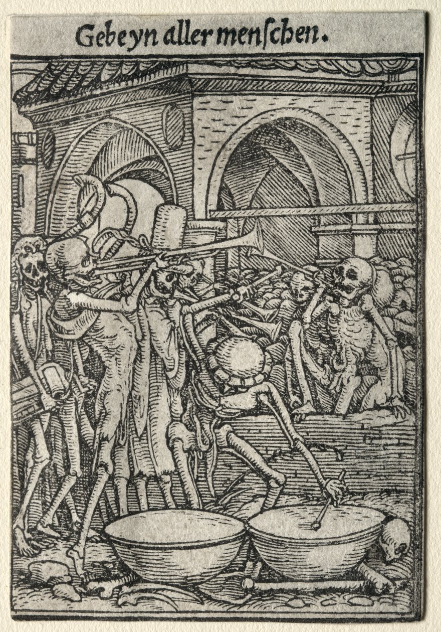 Haláltánc: A halál trombitásai alkotó: Hans Holbein
