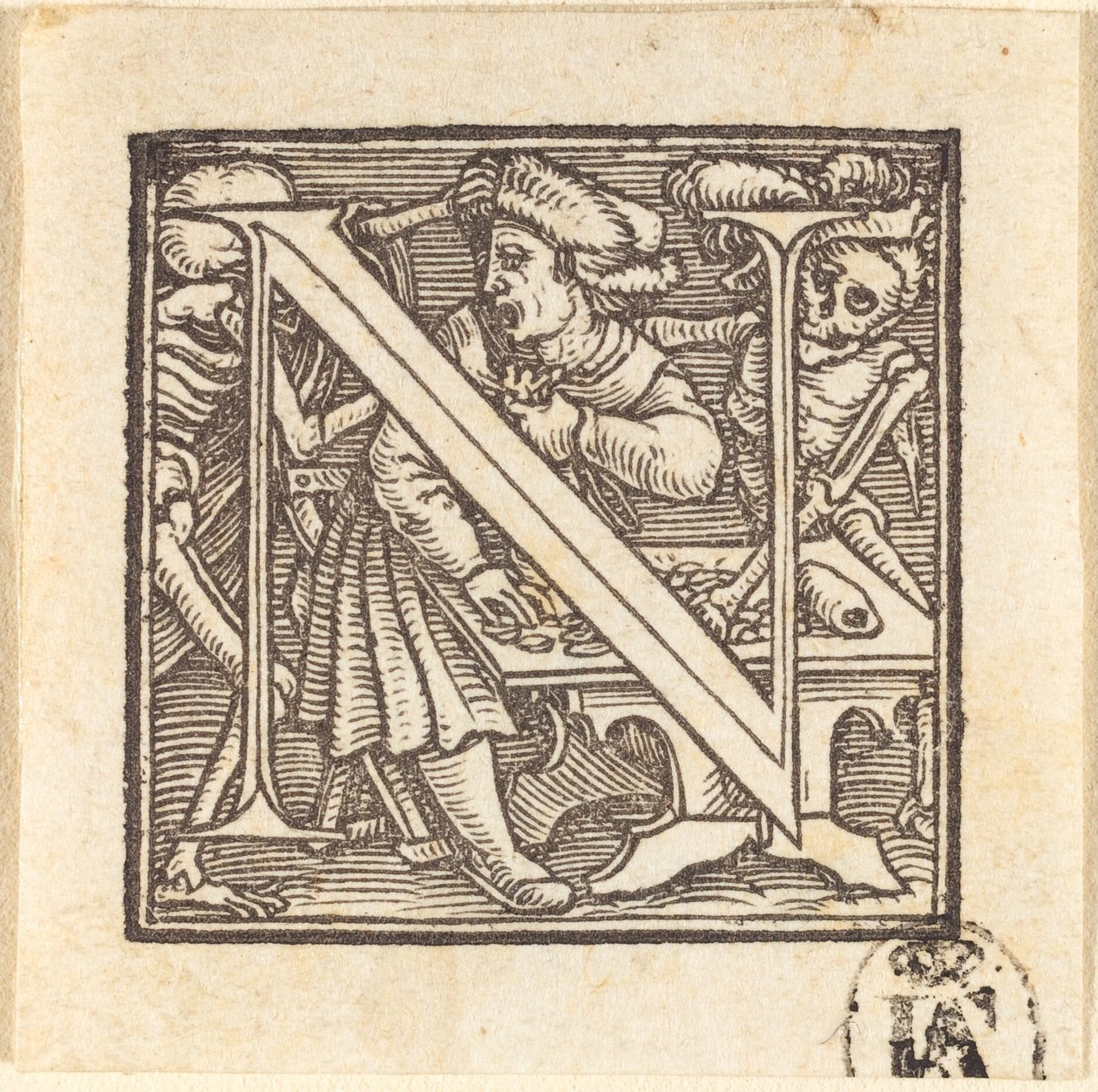 N betű. alkotó: Hans Holbein der Jüngere
