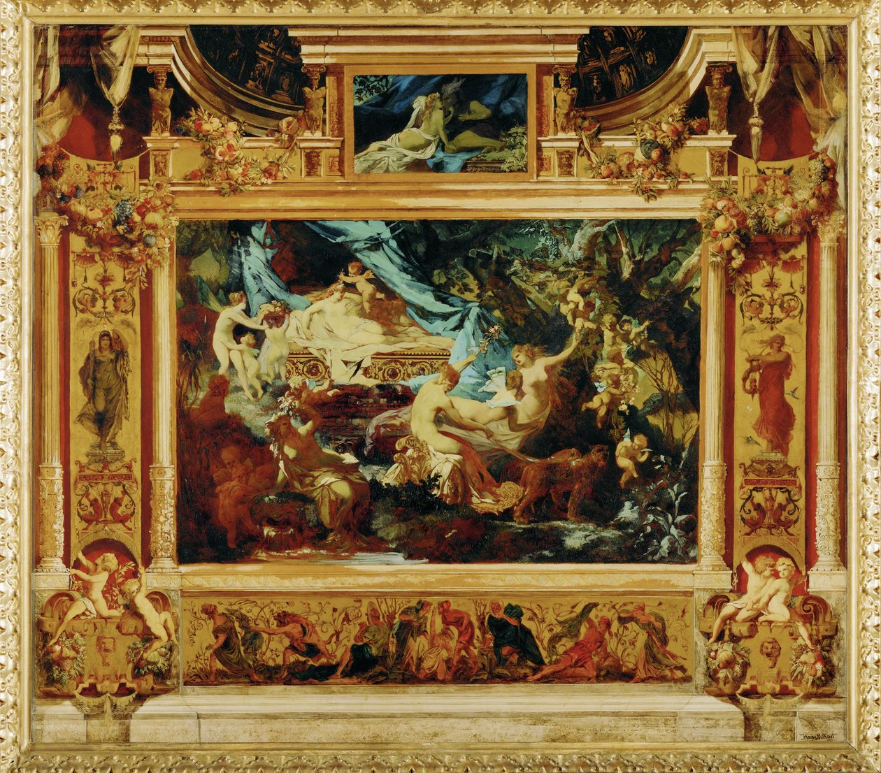 Szentivánéji álom ... (festmény vászonra) alkotó: Hans Makart