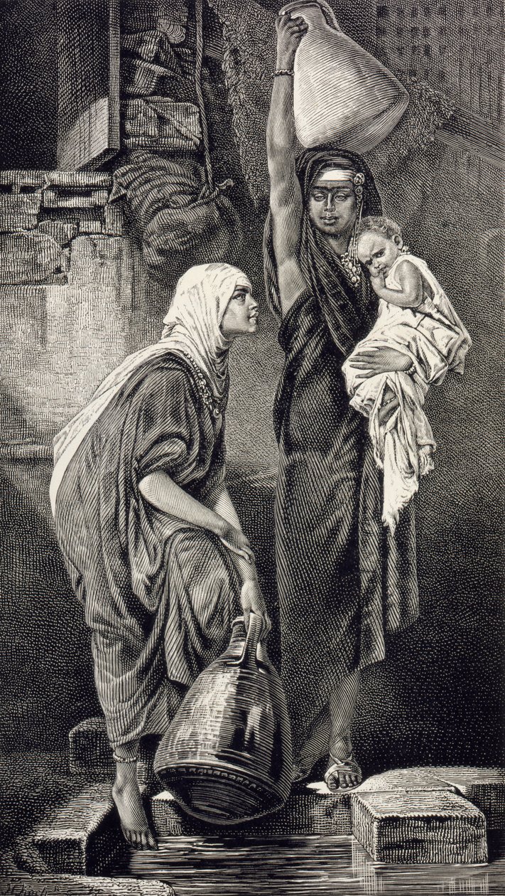 Egyiptomi nők vizet rajzolnak alkotó: Hans Makart