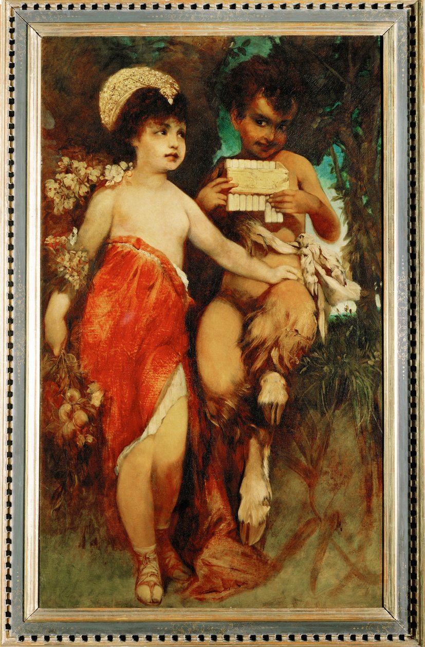 Faun és nimfa ... (festmény vászonra) alkotó: Hans Makart