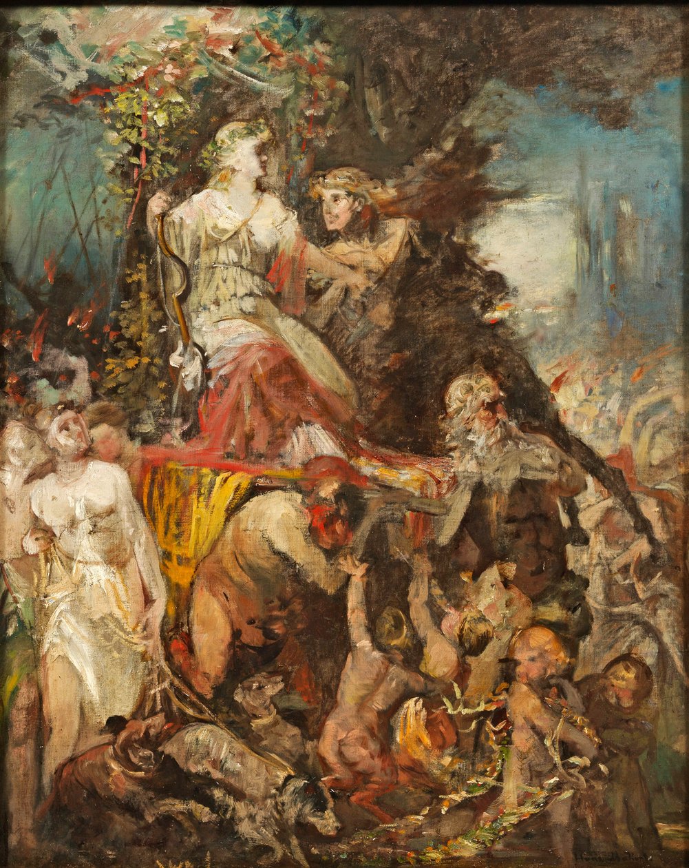 Hans Makart Diadalmenet Dianával és Bacchusszal alkotó: Hans Makart