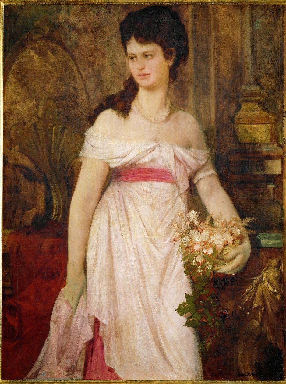 Lady in white ... (festmény vászonra) alkotó: Hans Makart