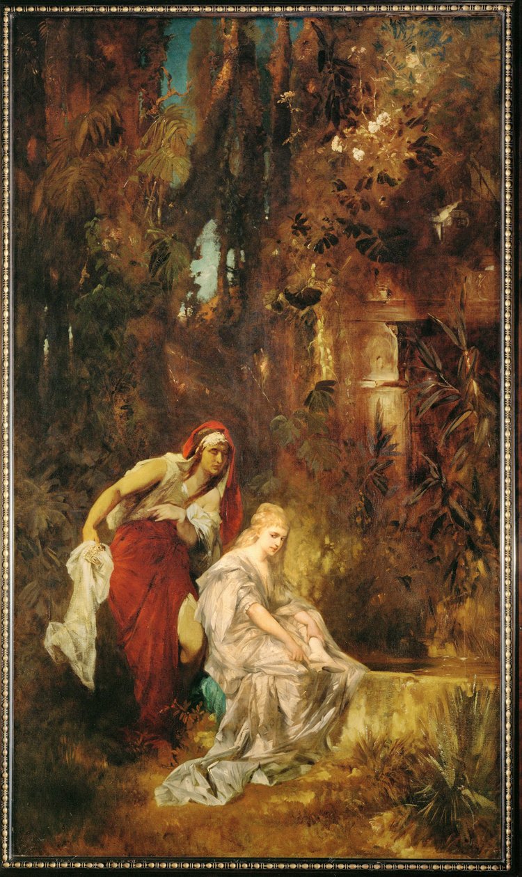 Sleeping Snow white ... (festmény vászonra) alkotó: Hans Makart
