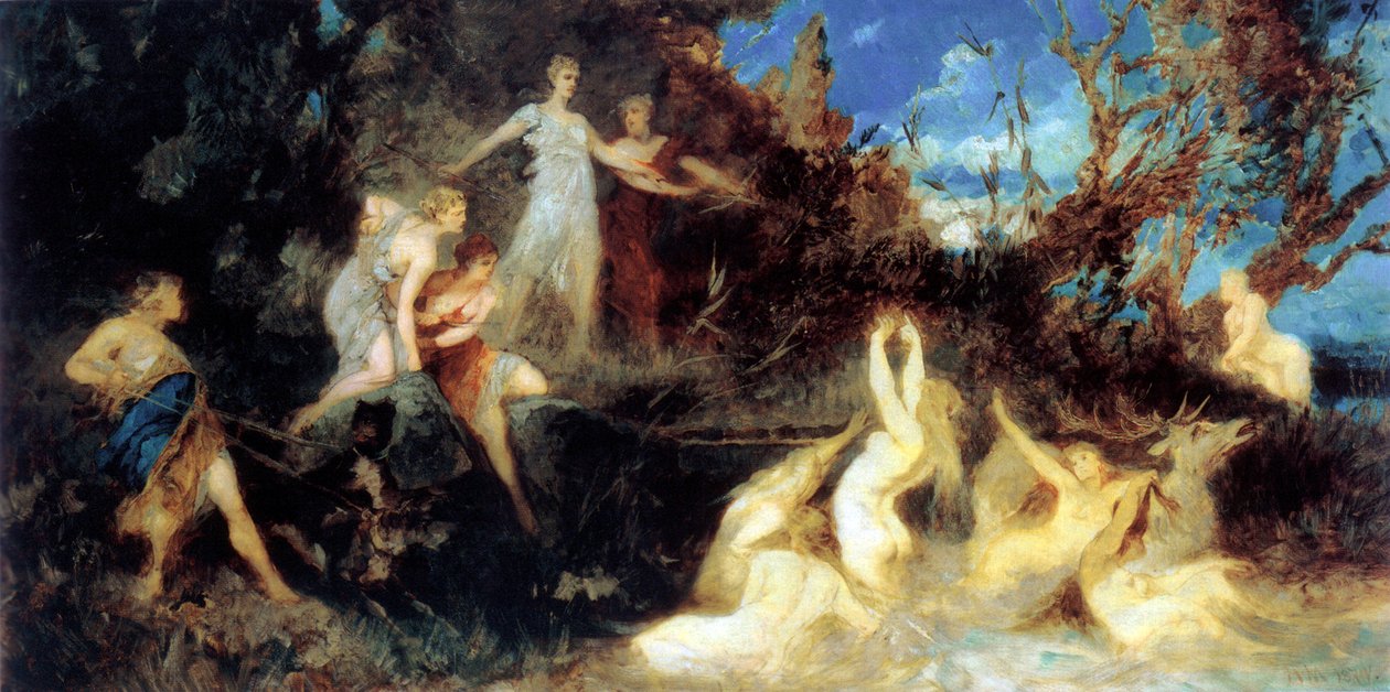 Diana vadászata, tanulmány, 1879. alkotó: Hans Makart