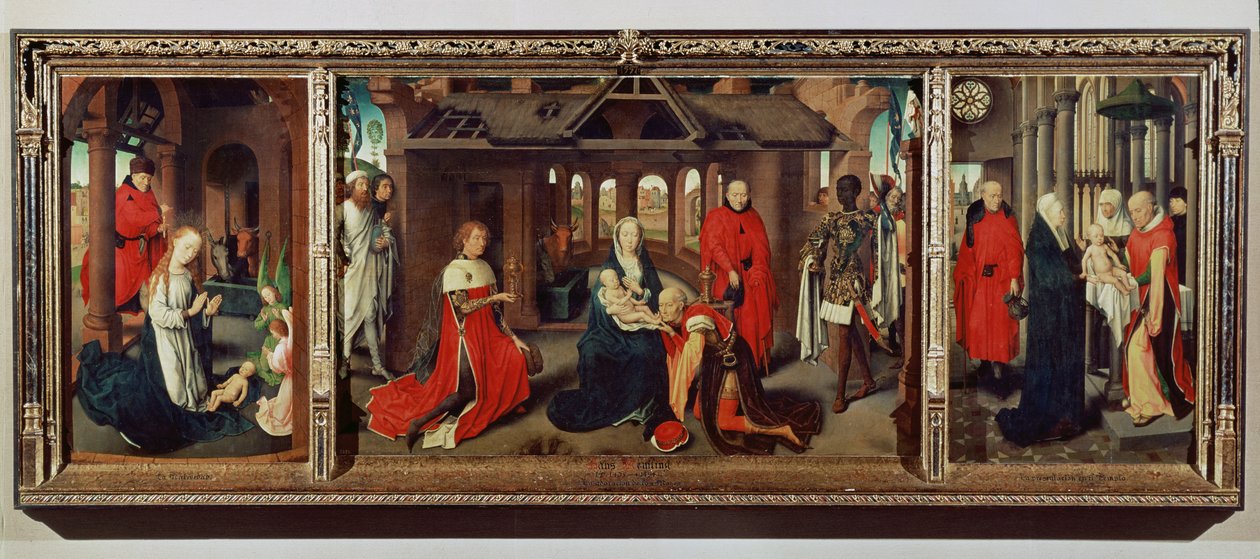 A mágusok imádása: Egész triptichon alkotó: Hans Memling