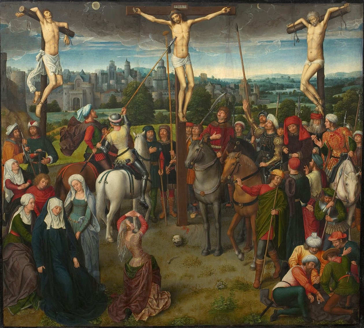 Kálvária-triptichon, központi tábla, 1480-as évek. alkotó: Hans Memling