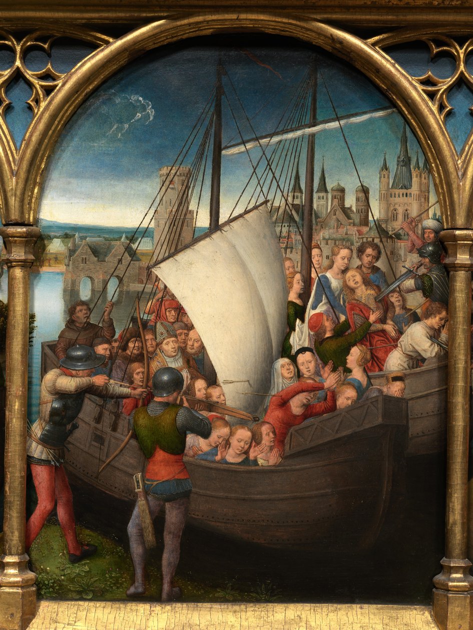 Szent Orsolya ereklyetartójának részlete alkotó: Hans Memling