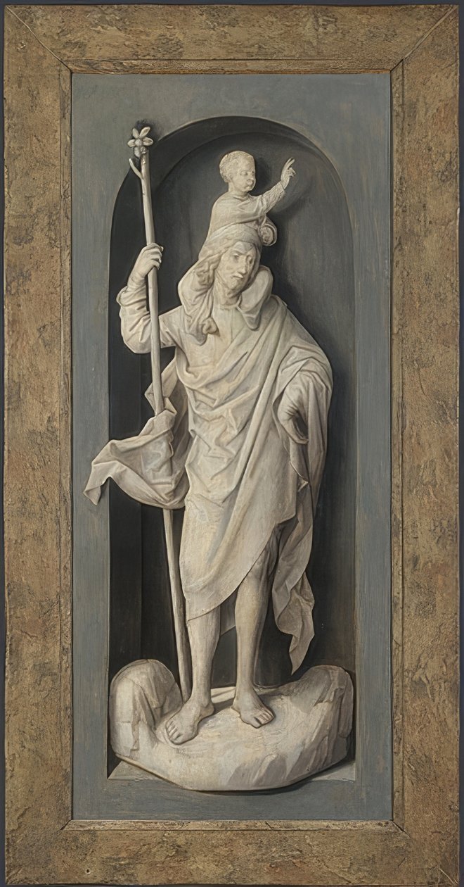 Szent Kristóf. 1478 körül alkotó: Hans Memling