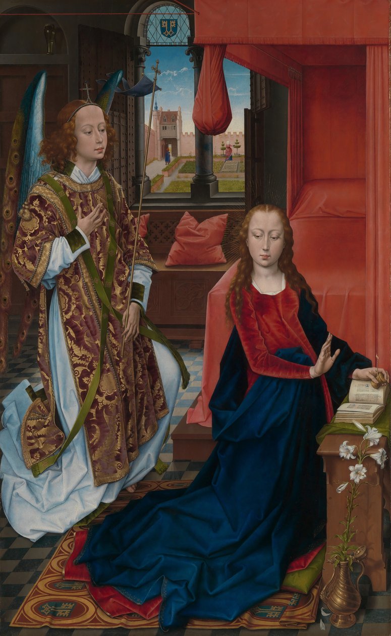 Az Angyali üdvözlet, kb. 1465-70. alkotó: Hans Memling