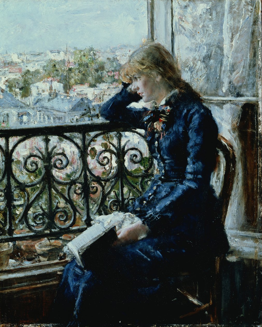 Az ablaknál, 1881 (panel) alkotó: Hans Olaf Heyerdahl
