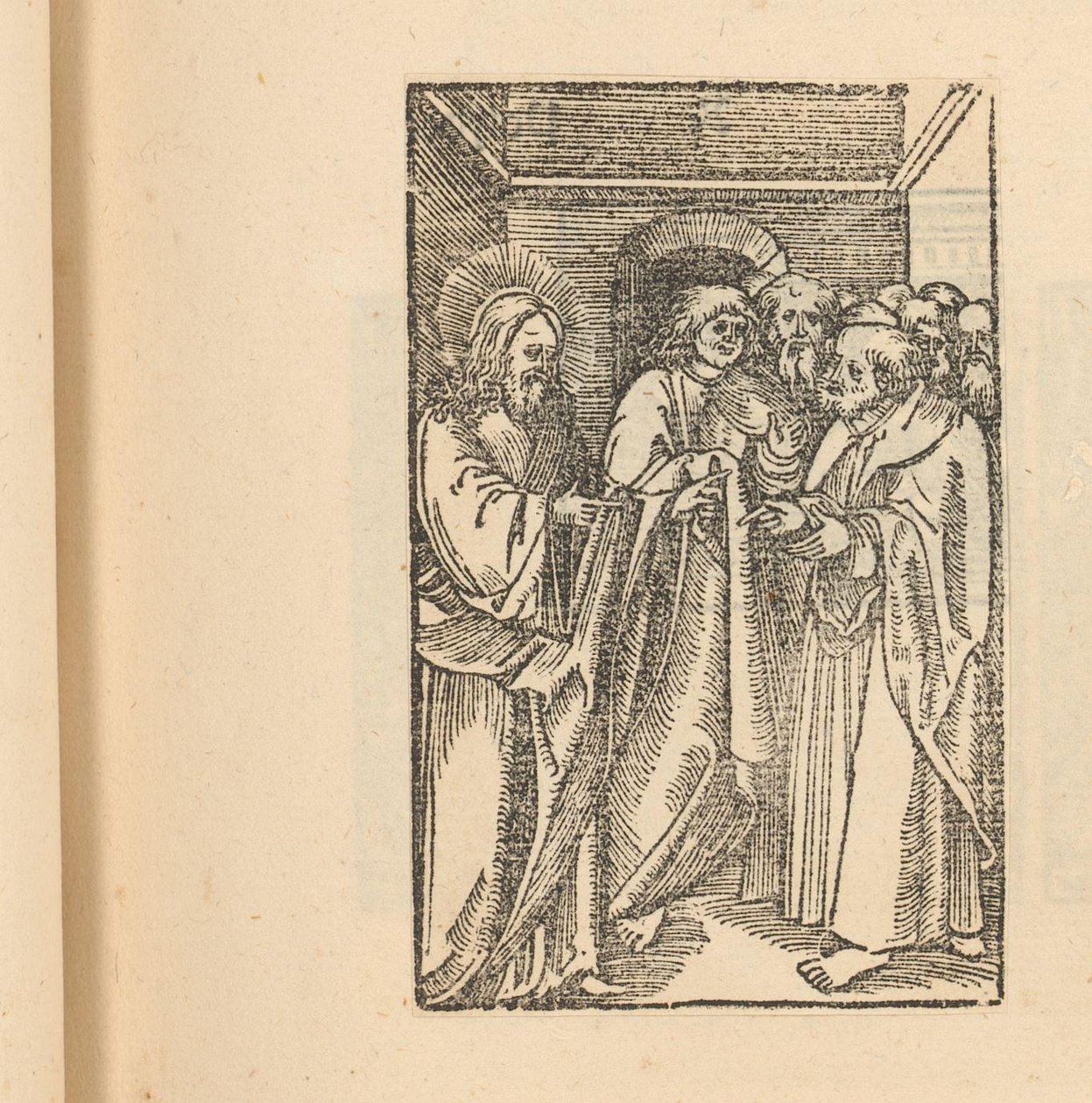Krisztus egy csoport férfival alkotó: Hans Schäufelein (possibly)