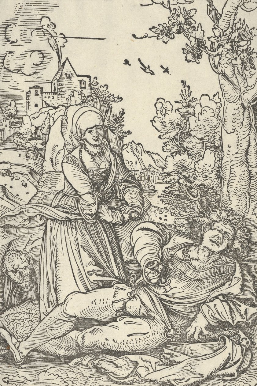 Pyramus és Thisbe, kb. 1509-10. alkotó: Hans Schäufelein the Elder