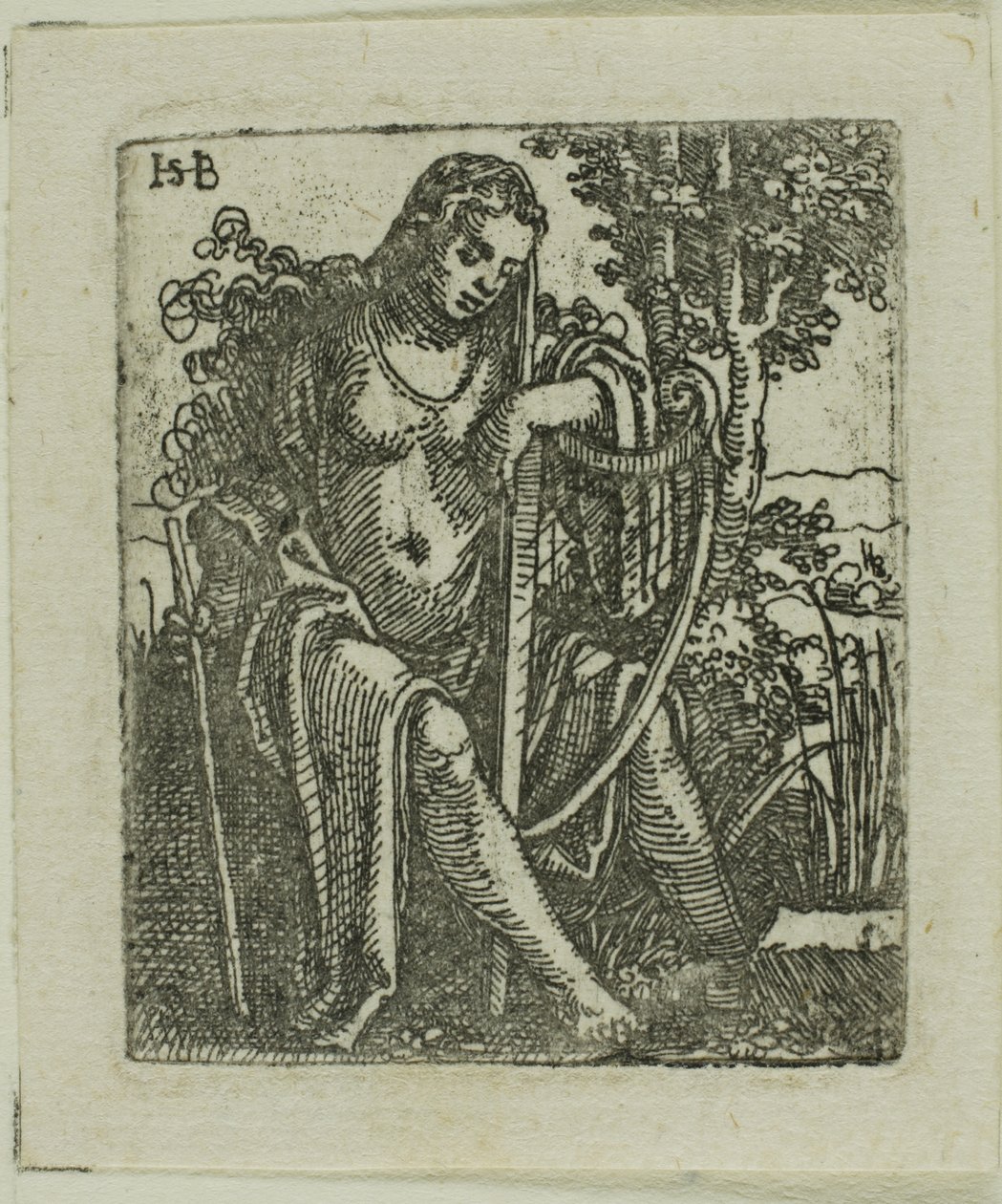 Nő hárfával alkotó: Hans Sebald Beham