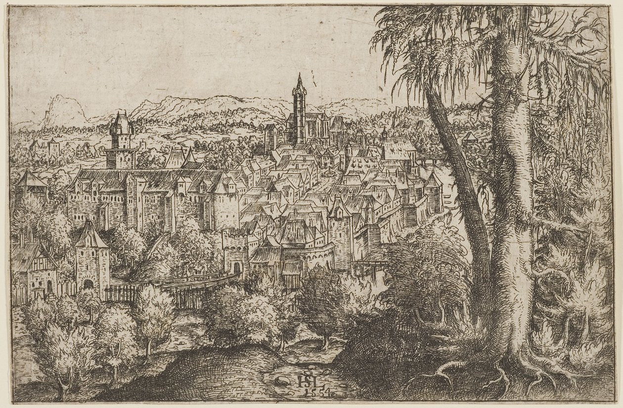 Steyr an der Enns látképe alkotó: Hans Sebald Lautensack
