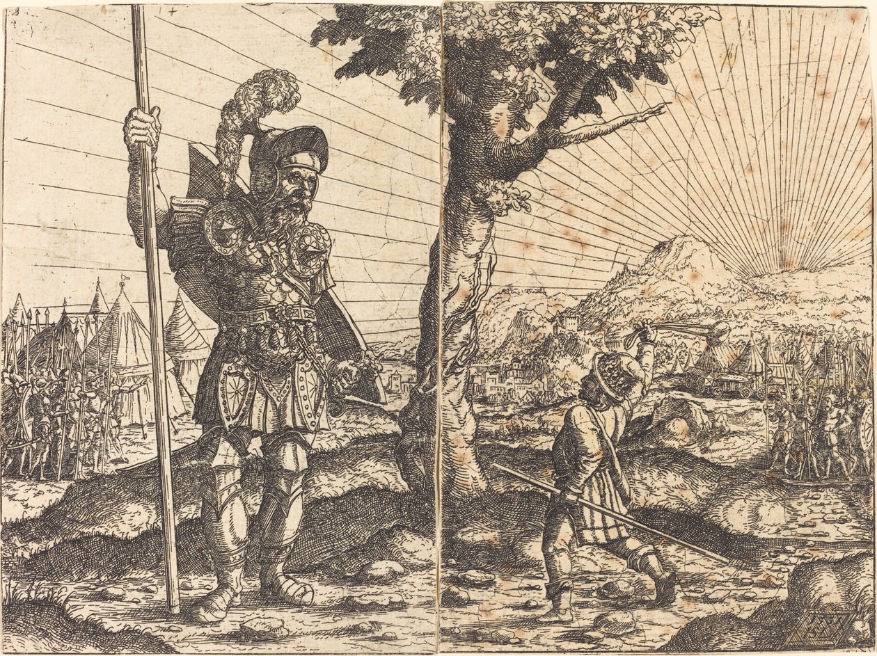 Dávid és Góliát, 1551. alkotó: Hans Sebald Lautensack