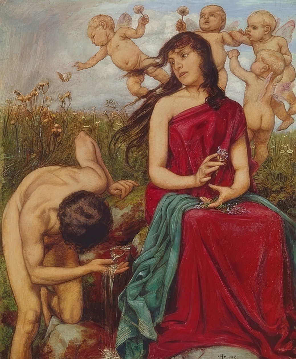 Quellennymphe. 1888 alkotó: Hans Thoma