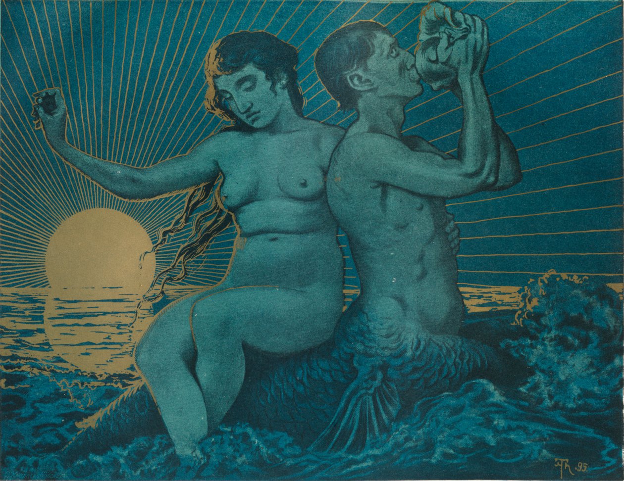 Triton és Nereide, 1895 alkotó: Hans Thoma
