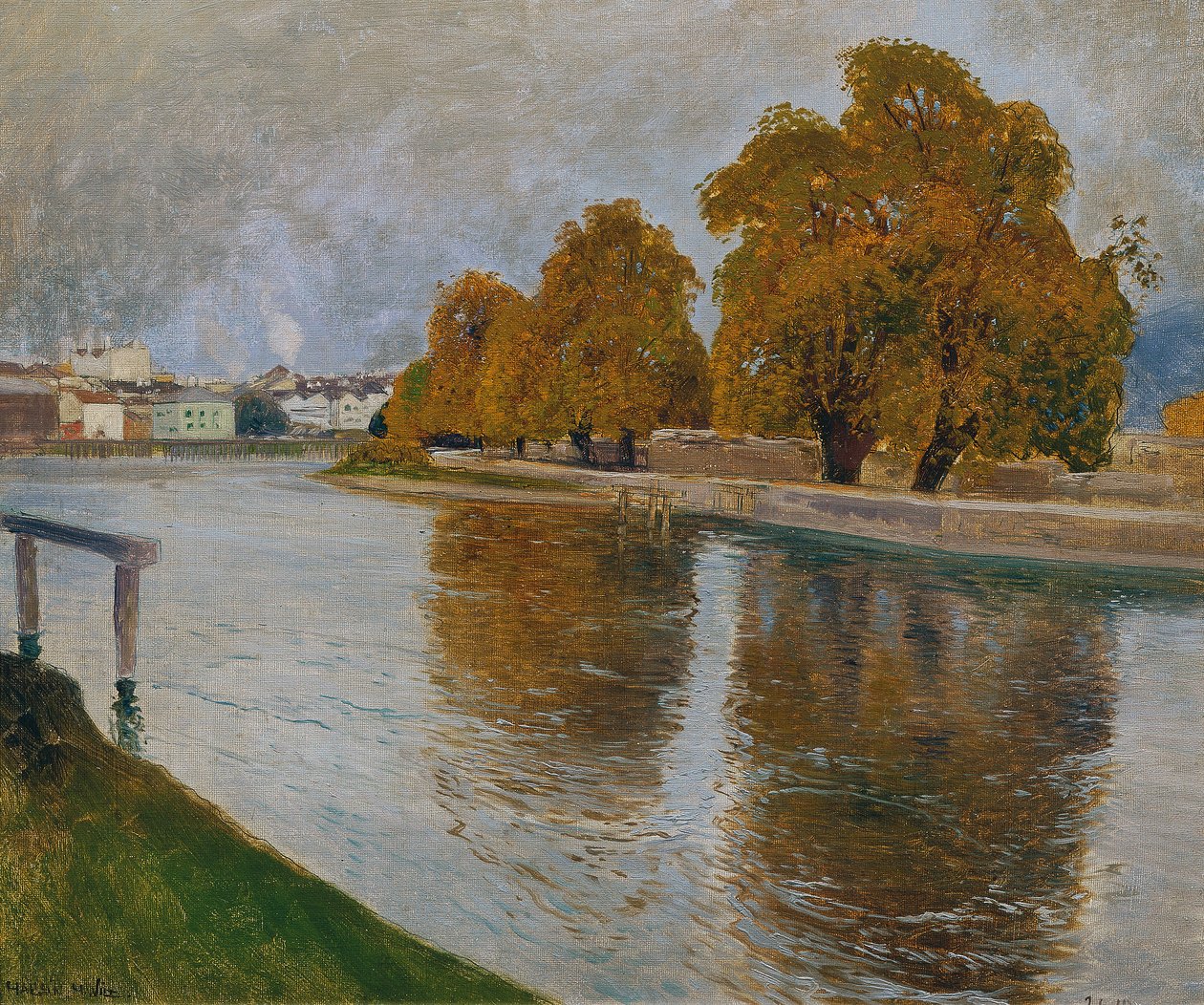 Salzach Hallein közelében alkotó: Hans Wilt