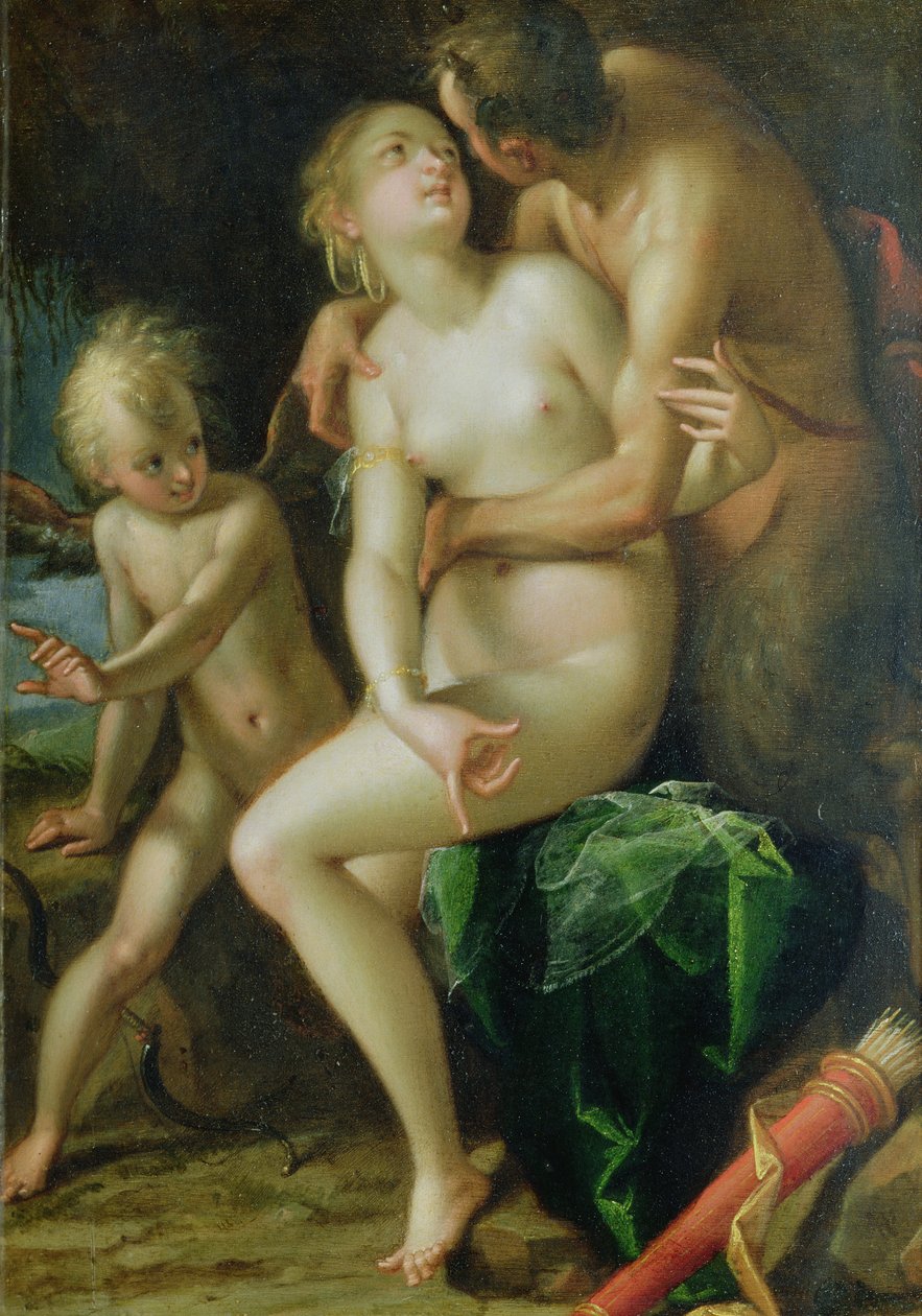 Jupiter, Antióp és Ámor alkotó: Hans von Aachen