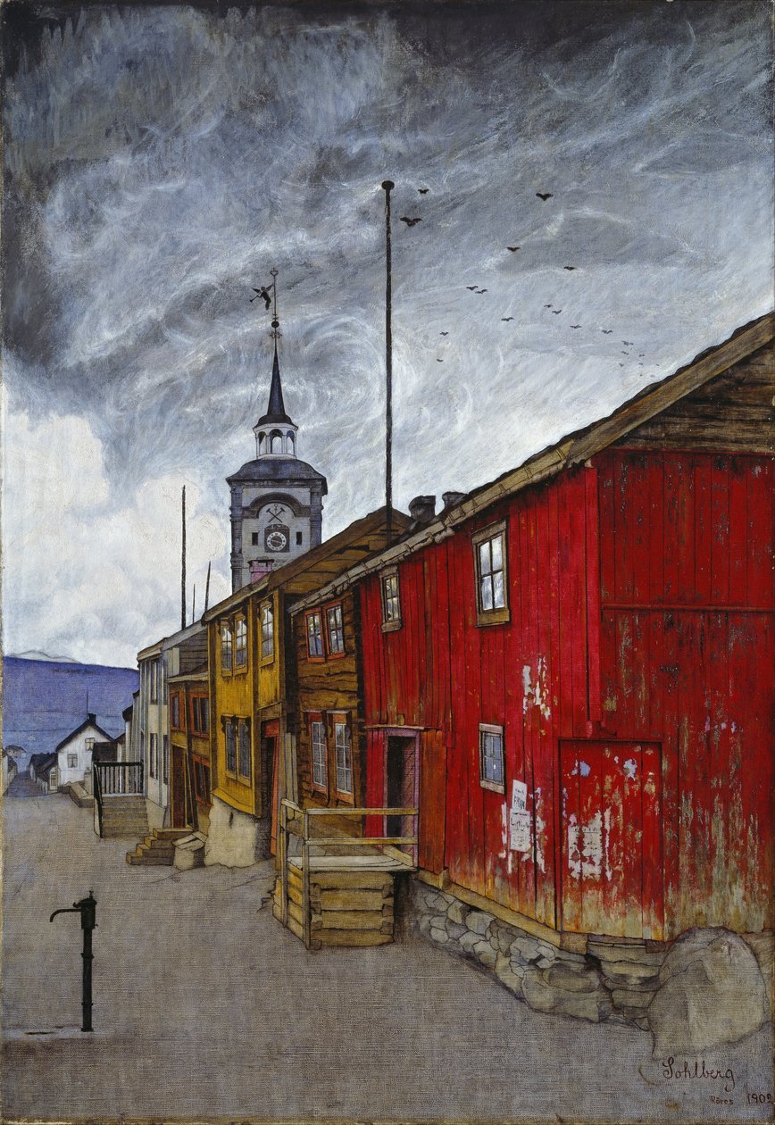 Utca Rørosban alkotó: Harald Oscar Sohlberg