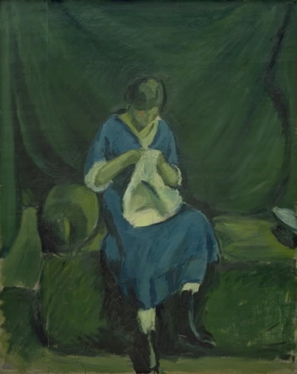 Egy fiatal lány varr alkotó: Harald Giersing