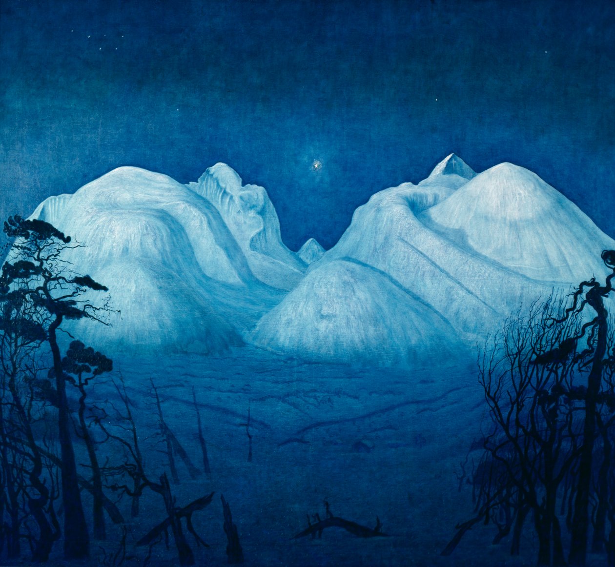 Téli éjszaka Rondane-ban alkotó: Harald Oscar Sohlberg