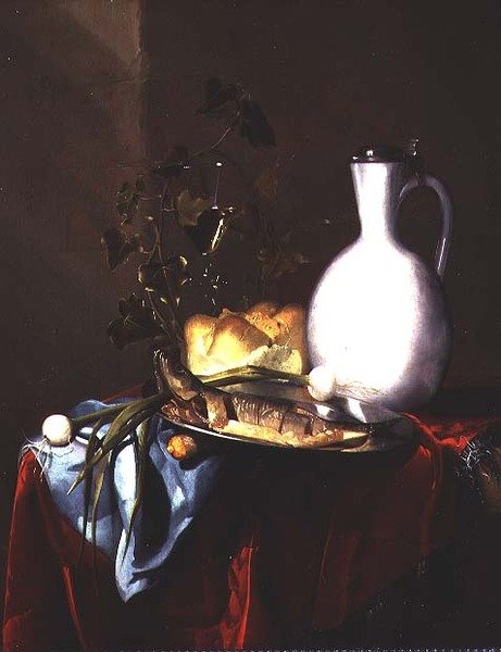 Csendélet fehér kancsóval alkotó: Harmen Loeding