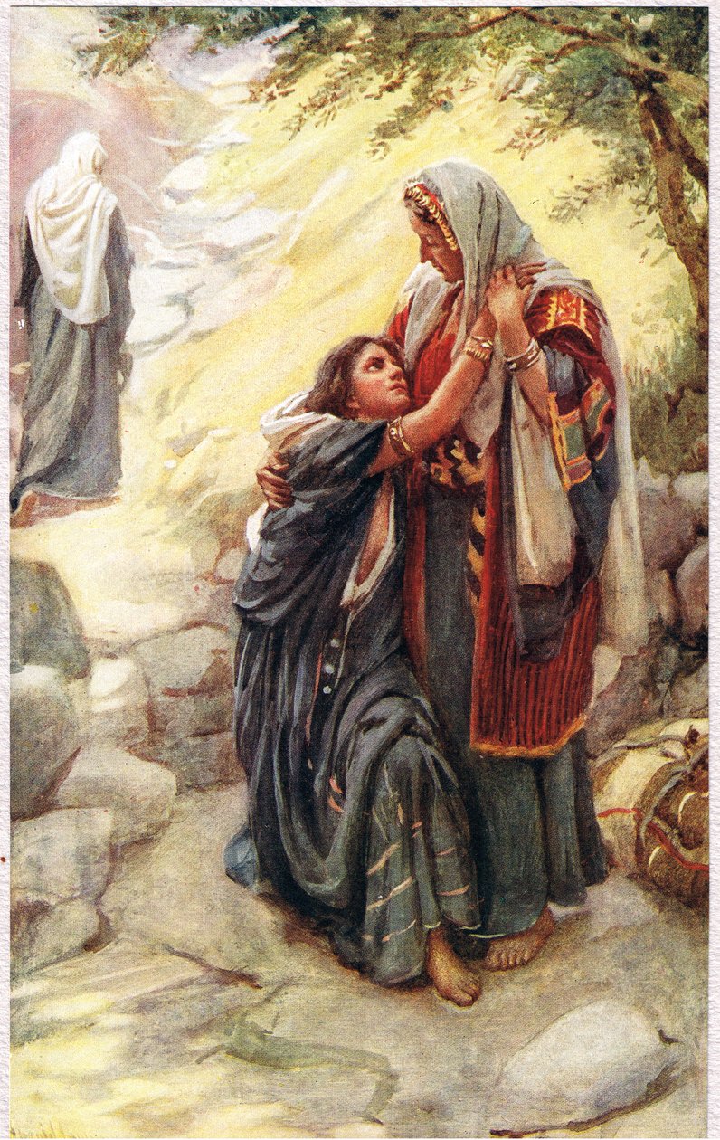 Naomi, illusztráció a „Women of the Bible” című könyvből, a The Religious Tract Society, 1927 alkotó: Harold Copping
