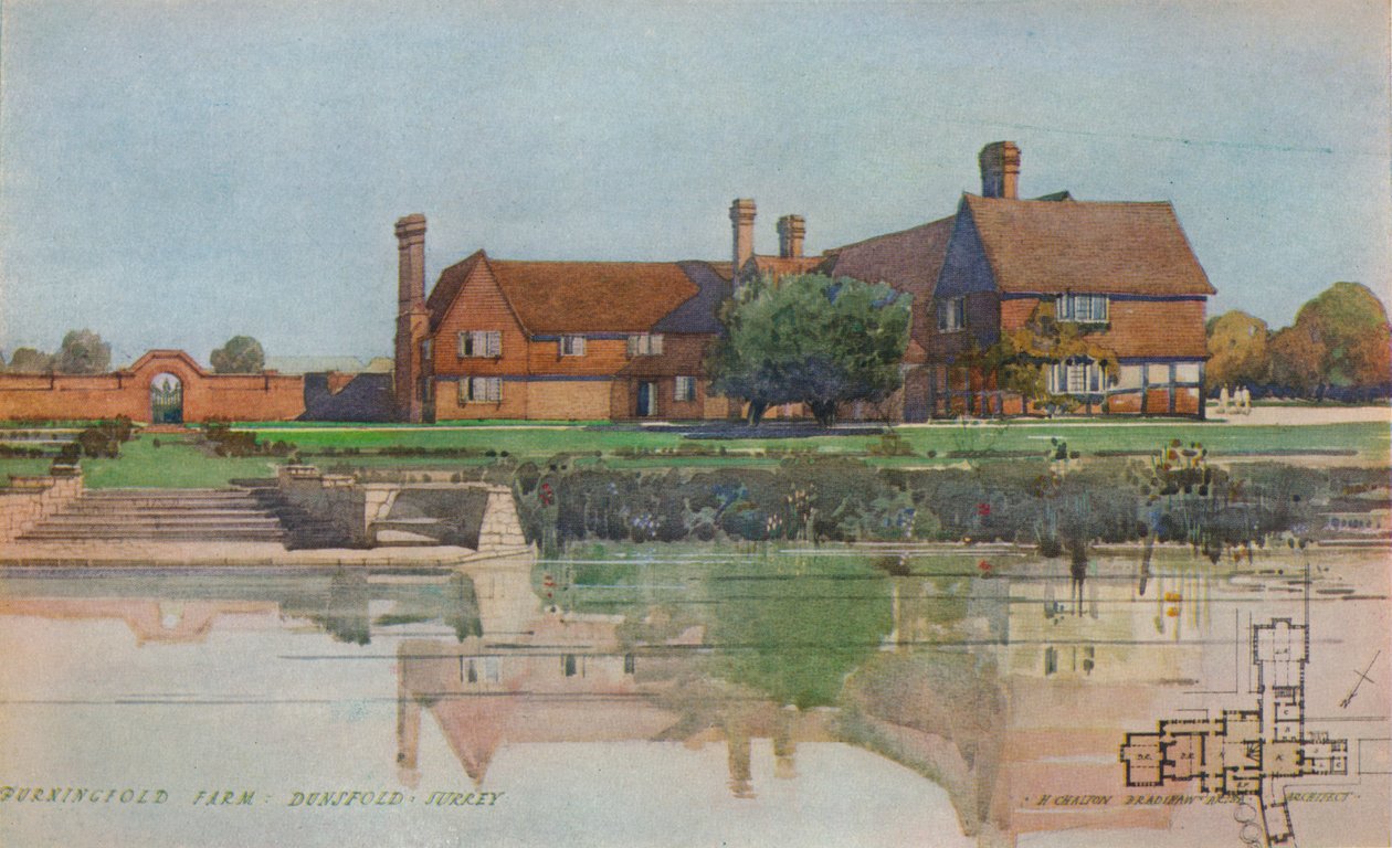 Burningfold Farm, Dunsfold, Surrey, 1923 alkotó: Harold Chalton Bradshaw