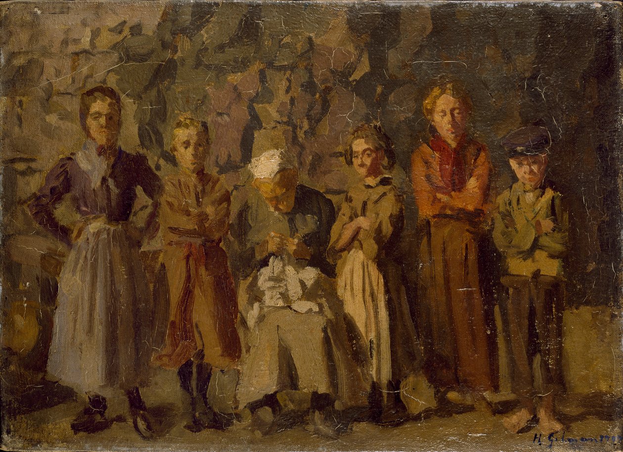 Barlanglakók, Dieppe, 1907 alkotó: Harold Gilman