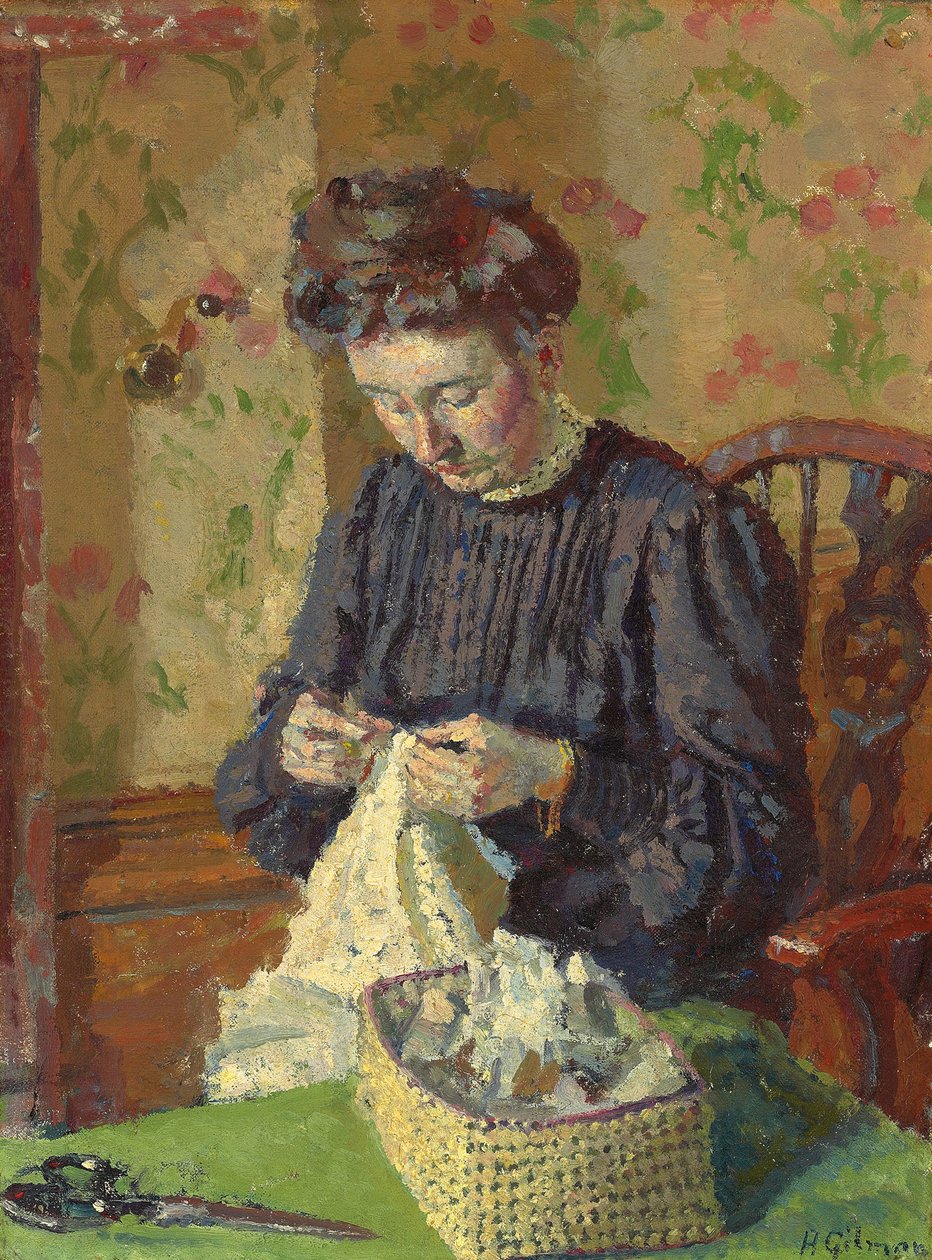 Nővarrás, c. 1908 alkotó: Harold Gilman