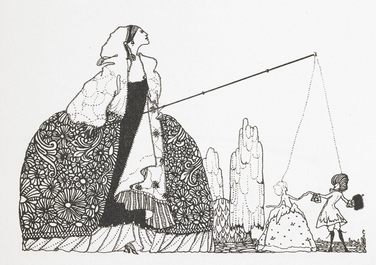 A woman as a puppet-master. alkotó: Harry Clarke