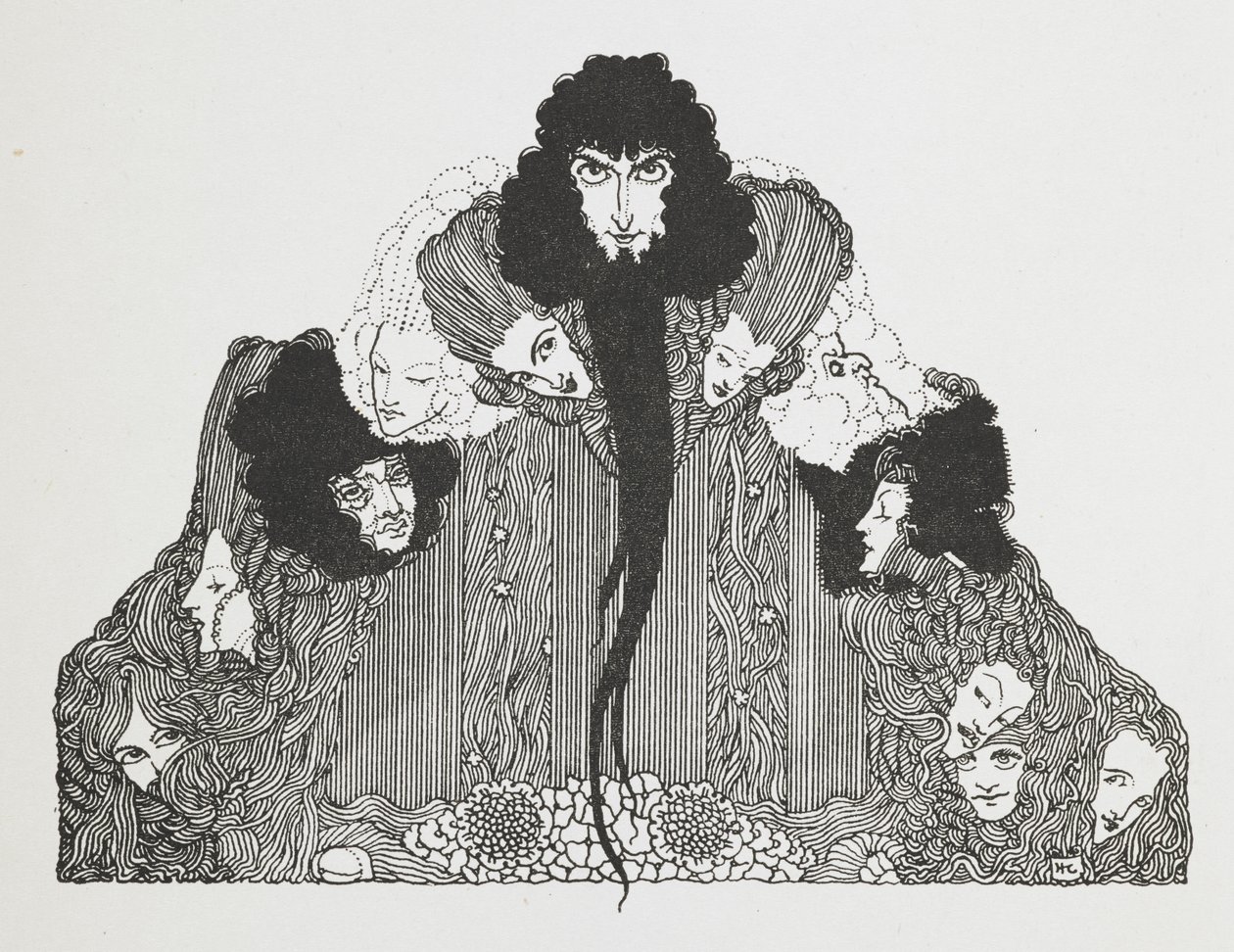 Kékszakáll illusztrációja. alkotó: Harry Clarke
