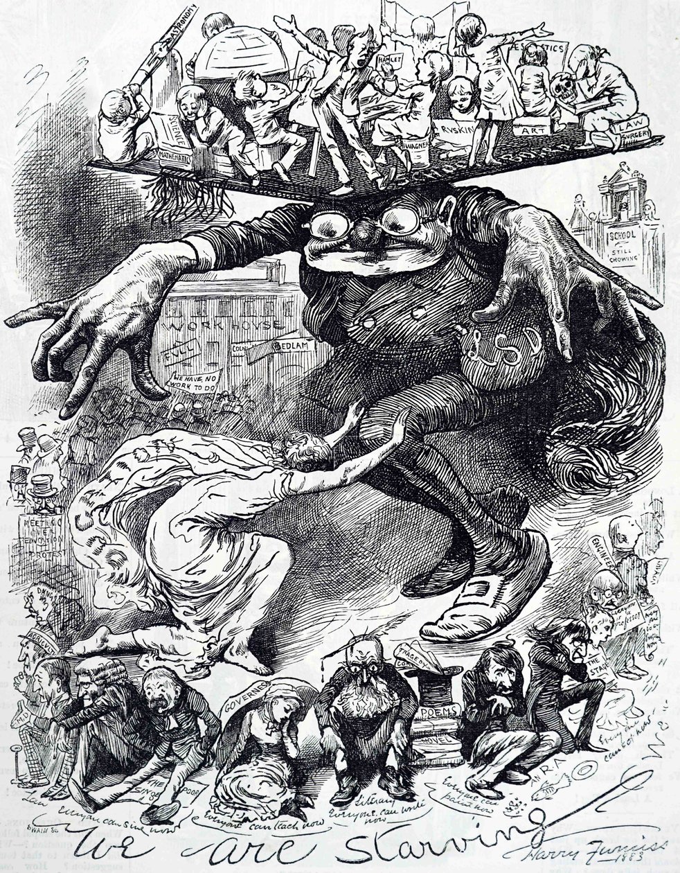 Testületi iskolák. alkotó: Harry Furniss