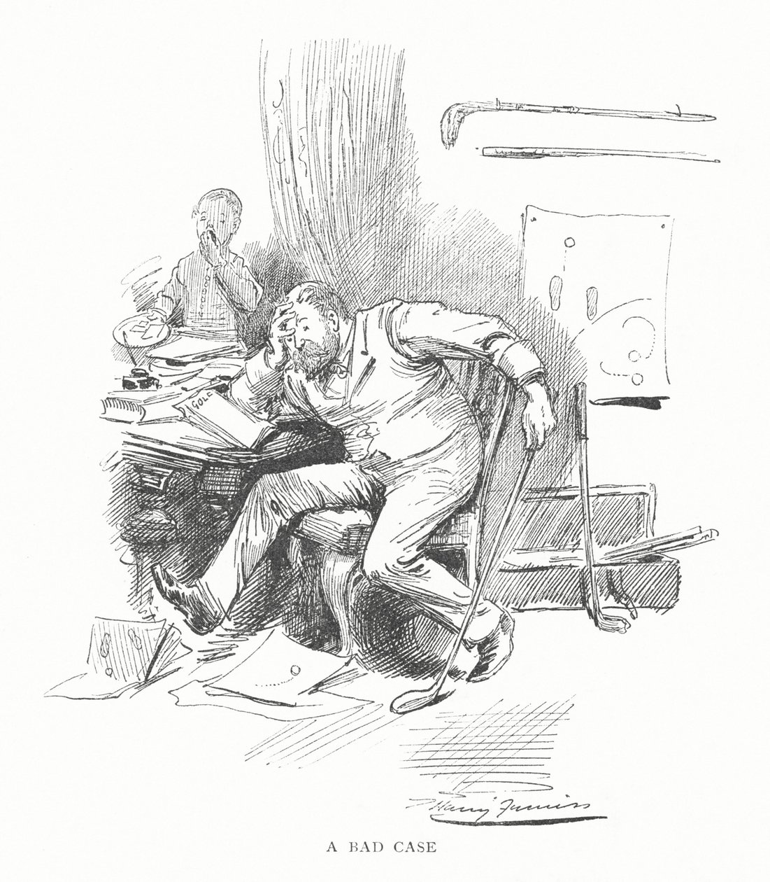 Golf: Rossz eset (litho) alkotó: Harry Furniss